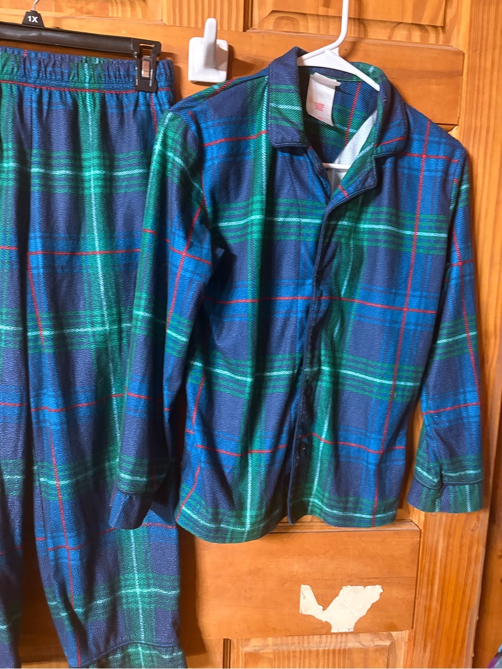 Blue and Green Plaid Kids Pajama Set